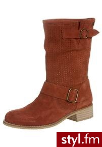 Jonnys Botki kowbojki i motocyklowe brązowy - Botki Buty Moda
