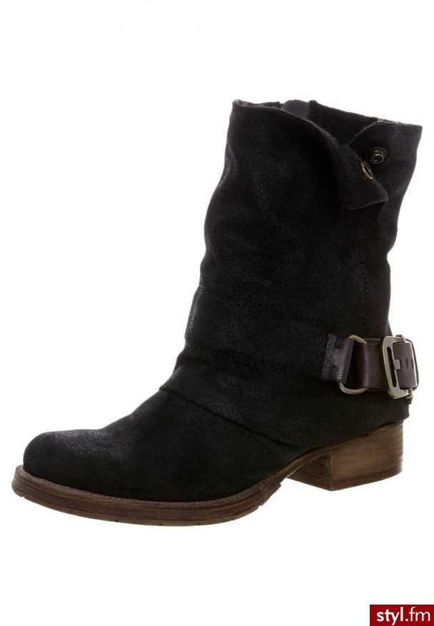 zign Botki kowbojki i motocyklowe czarny (185234) - Botki Buty Moda