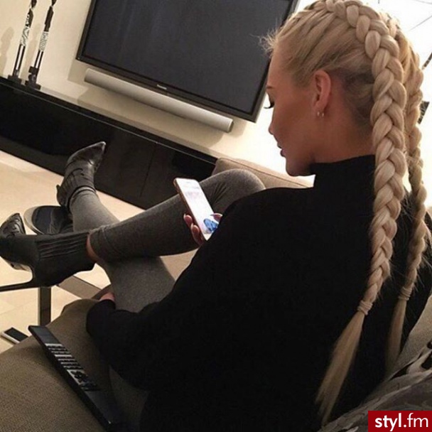 Blond Warkocze Proste Na co dzień Długie Fryzury
