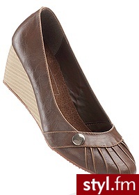 Bonprix Czółenka ciemnobrązowy 951055_12432 - Czółenka Buty Moda