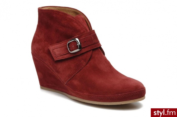 Gabor PÓŁBUTY I BOTKI CLARA BY (Czerwony) - Botki Buty Moda