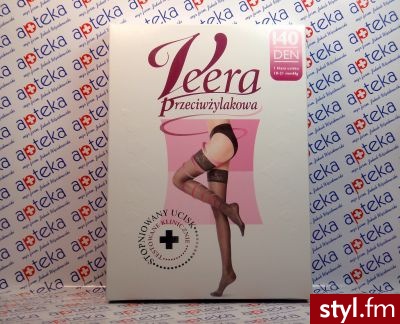 Veera Pończochy przeciwżylakowe z koronką 140DEN natural r.3 1para - Rajstopy Bielizna Moda