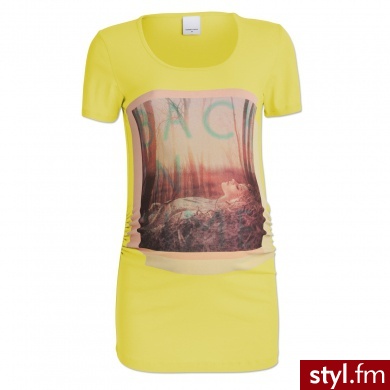 MAMA LICIOUS Tunika z krótkim rękawem dla kobiet w ciąży ONCE TIME yellow cream - Tuniki Ciuchy Moda