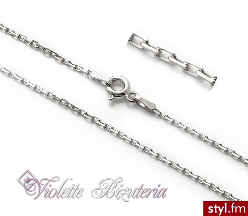 Violette  Srebrny Łańcuszek Ankier dł.45cm nr.4127 - Łańcuszki Biżuteria Moda