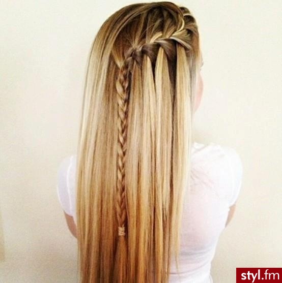 Blond Warkocze Proste Na co dzień Długie Fryzury