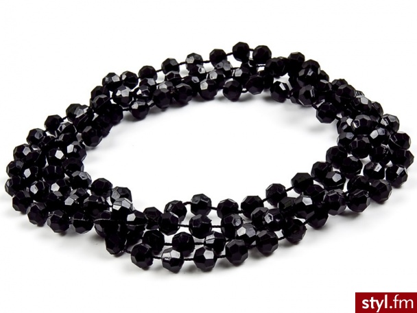 Iloko koraliki black lack N1-028 - Naszyjniki Biżuteria Moda