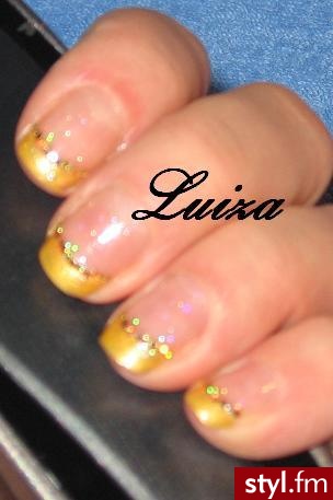 Autor: Luiza10 złoty french z cekinami. Autor: <b>Luiza10</b><br /> - Paznokcie