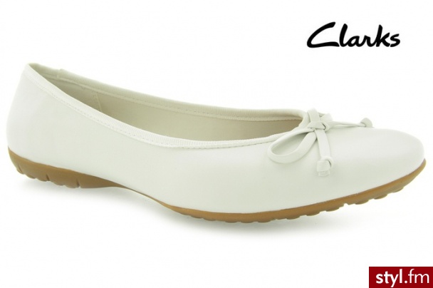 Clarks ARIZONA HEAT WHITE LEATHER - Balerinki Buty Moda