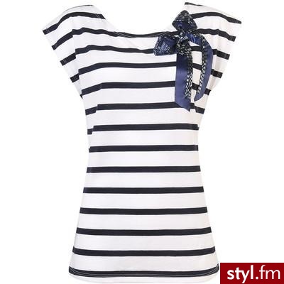 Striped Bow Knit Top - Forever21 - Polyvore. Pobrano ze strony: http://www.polyvore.com/striped_bow_knit_top/thing?id=17054386 - Pozostałe Ciuchy Moda