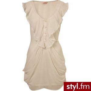 Cream Frill Drop Tunic - Miss Selfridge - Polyvore. Pobrano ze strony: http://www.polyvore.com/cream_frill_drop_tunic/thing?id=23043351 - Pozostałe Ciuchy Moda