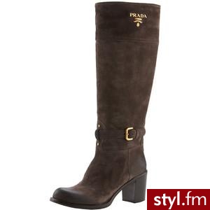 Prada Tall Logo Riding Boot - Polyvore. Pobrano ze strony: http://www.polyvore.com/prada_tall_logo_riding_boot/thing?id=19824480 - Pozostałe Buty Moda