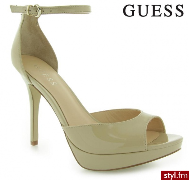 Guess SINAI SPUNTATO OPEN TOE PATE SAND - Szpilki Buty Moda