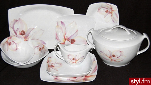 Porcelana ćmielów serwis obiadowy 12 os akcent 604 - Pozostałe Biżuteria Moda