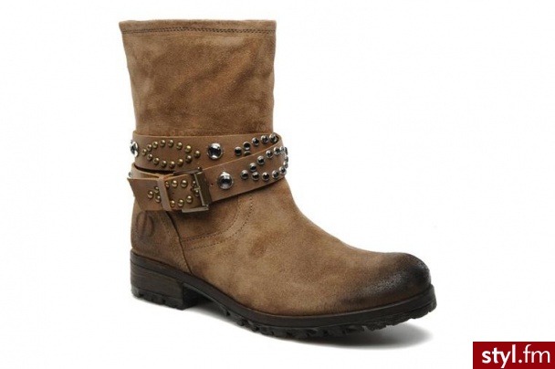 Folk'l PÓŁBUTY I BOTKI OLEXA BY FOLK'L (Beżowy) - Botki Buty Moda