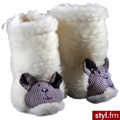 Saling KOZAKI Z WEŁNY OWCZEJ KOLOR NATURALNY - Kozaki Buty Moda