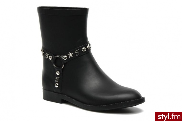 Supertrash PÓŁBUTY I BOTKI STUD RAIN BY SUPERTRASH (Czarny) - Botki Buty Moda