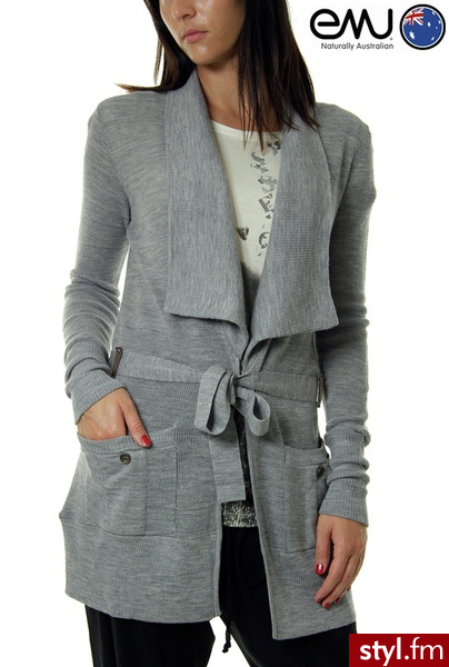 Emu AUSTRALIA AIRLY CARDIGAN GREY MARLE - Emu Buty Moda