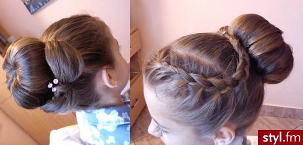 Brązowe Kok Proste Wieczorowe Długie Fryzury