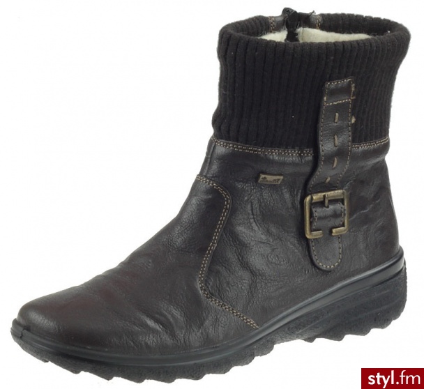 Rieker Botki z7054 Brązowe - Botki Buty Moda