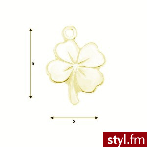 Charms Koniczynka srebro próba 925 pozłacane - Wisiorki Biżuteria Moda