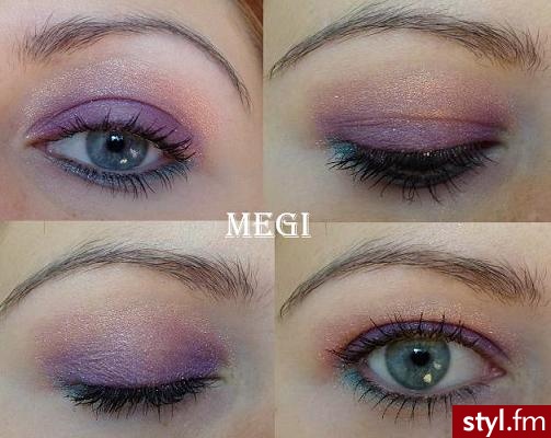 delikatny fiolecik(cień z oriflame,masa perłowa róż indyjski i turkus,kredka i tusz) :)moje wykonanie - Makijaże