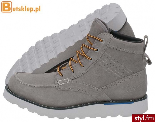 Nike BUTY KINGMAN LEATHER (525387-014) Półbuty Odcienie szarości i srebra - Półbuty Buty Moda