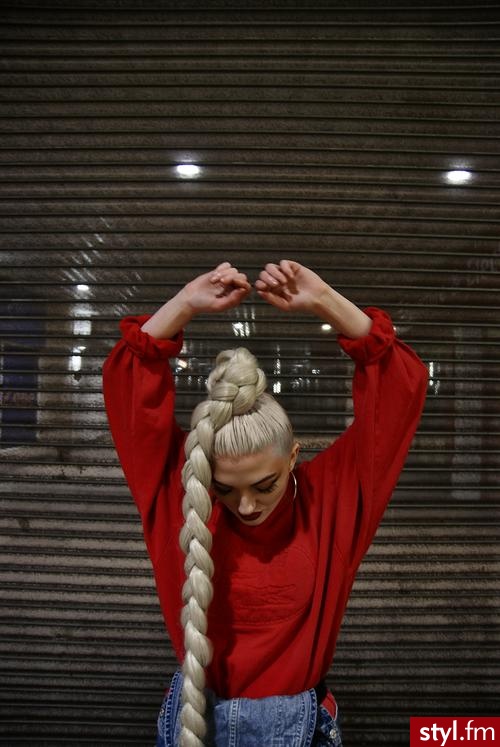 Blond Warkocze Proste Na co dzień Długie Fryzury