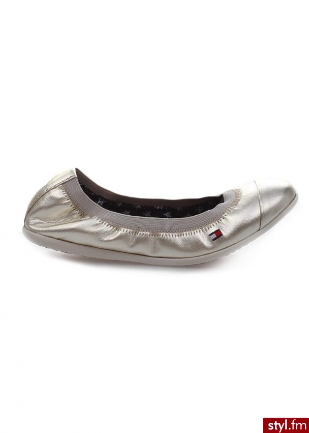 TOMMY HILFIGER Baleriny dahlia 5b srebrny - Balerinki Buty Moda