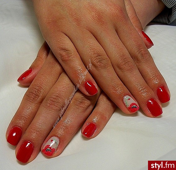 manicure hybrydowy - Kwadratowe Żelami Naturalne Paznokcie