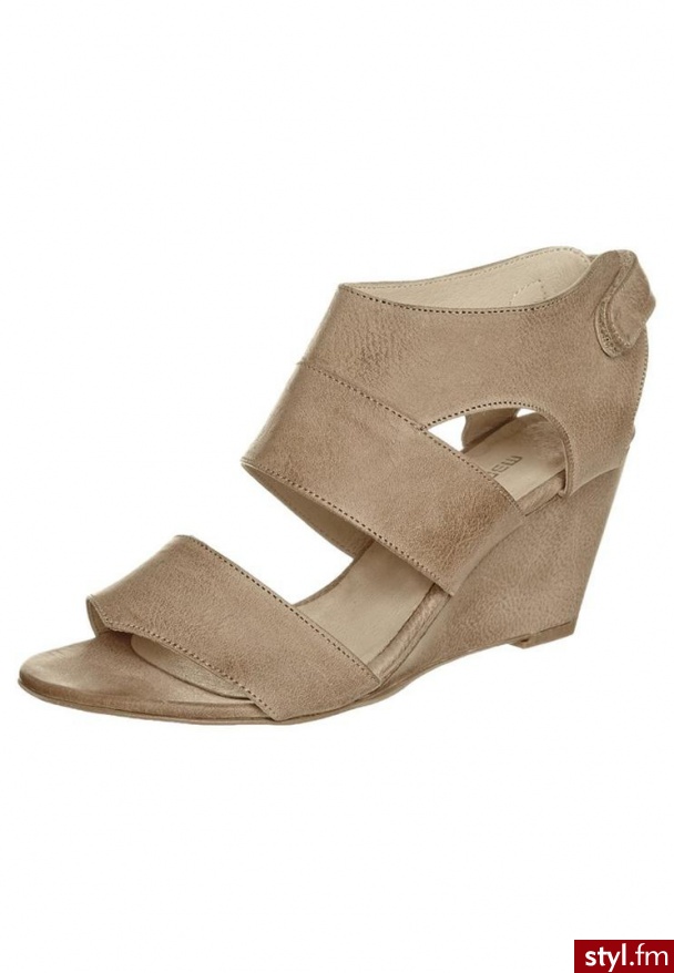 Mentor Sandały na koturnie beżowy (32W6681) - Koturny Buty Moda
