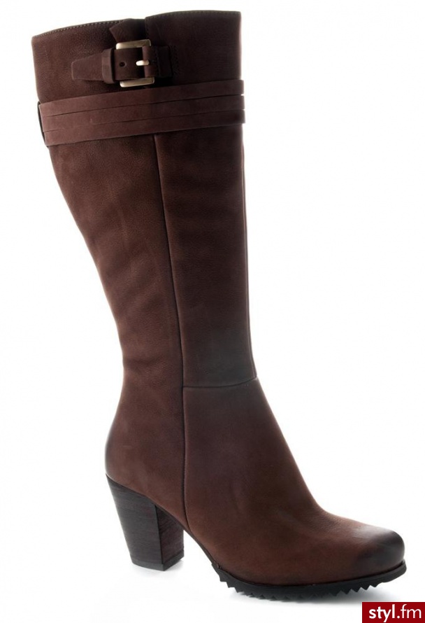 Ecco buty Leros 75mm Sepia Star Buck 331313 KOZAKI BEŻOWY - Kozaki Buty Moda