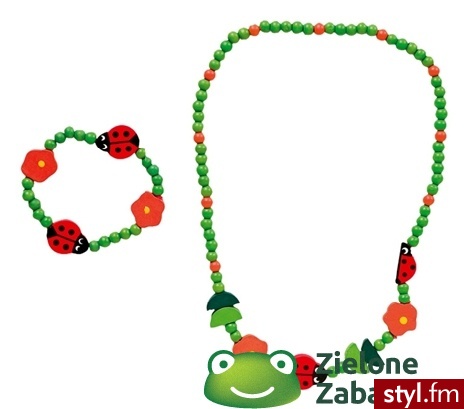 Biżuteria z drewna, korale dla dzieci i bransoletka, Biedroneczki, small foot - biżuteria dla dzieci - Korale Biżuteria Moda