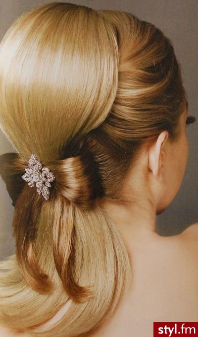 Blond Upięcie Proste Wieczorowe Długie Fryzury