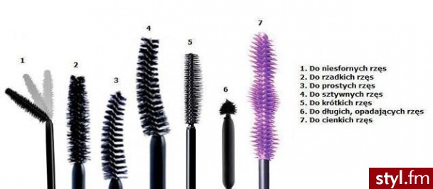 1.niesforne:Avon, Uplifting Mascara,29,99 zł|2.rzadkie:Helena Rubenstein,Lash Quenn,135zł|3.proste:Rimmel Extra Super Lash,19zł|4.sztywne: Lancome, Virtuoe Black Carat,125zł|5.krótkie:Bourjois, Mascara Liner Effect,46,90zł|6.długie,opadające:Givenchy, Phe - Misz-masz