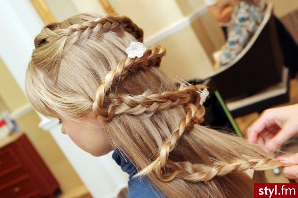 Blond Warkocze Proste Na co dzień Długie Fryzury