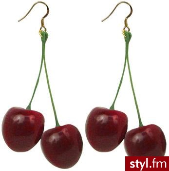 Słodziutkie kolczyki z wisienkami. Cena: $18 - Pozostałe Dodatki Moda