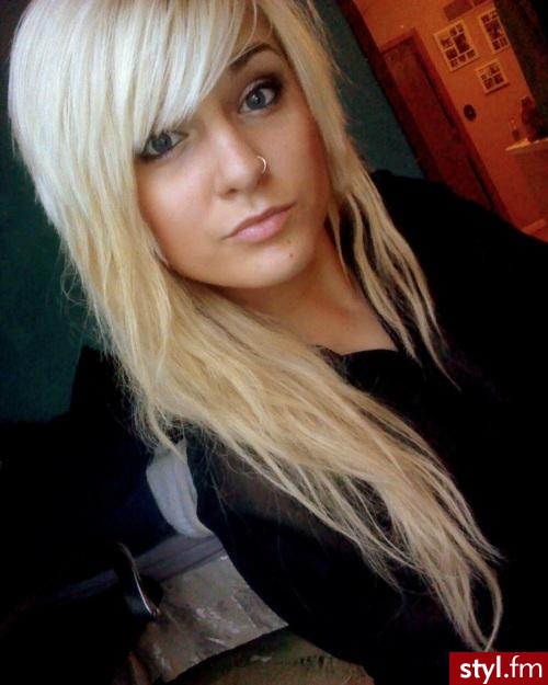 Blond Rozpuszczone Proste z grzywką Na co dzień Długie Fryzury