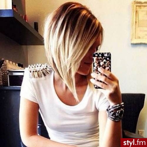 Blond Rozpuszczone Proste Na co dzień Średnie Fryzury