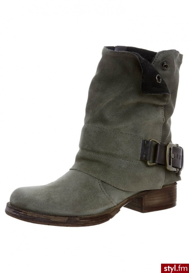 zign Botki kowbojki i motocyklowe oliwka (185234) - Botki Buty Moda