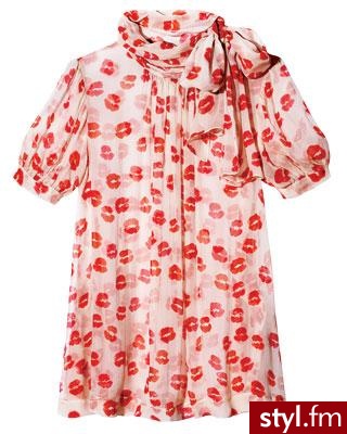 jedwabna koszulka pełna pocałunków od DKNY 225$ - Pozostałe Ciuchy Moda