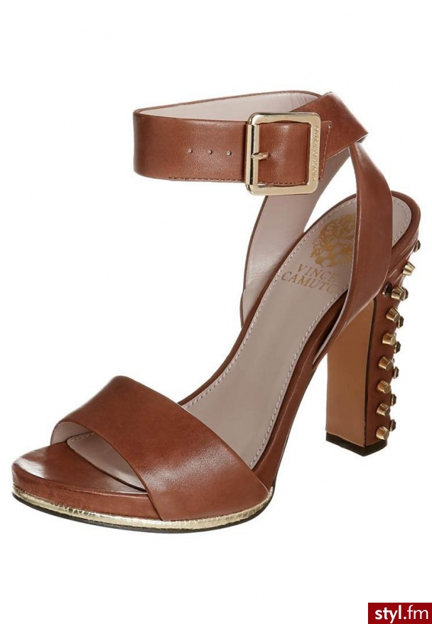 VINCE CAMUTO SANDAŁY NA OBCASIE BRĄZOWY (ALTMAN) - Sandały Buty Moda