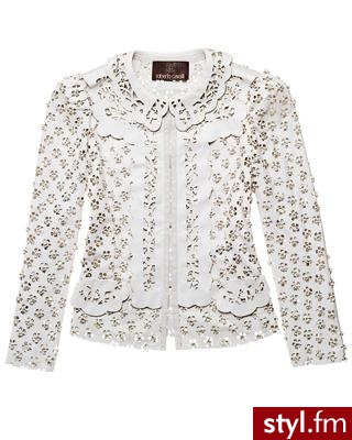 Skórzana, ażurowa kurtka wygląda jak wycięta z papieru od Roberto Cavalli - 3.878$ - Pozostałe Ciuchy Moda