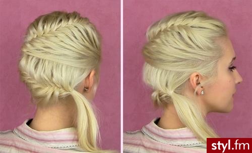 Blond Warkocze Proste Na co dzień Średnie Fryzury