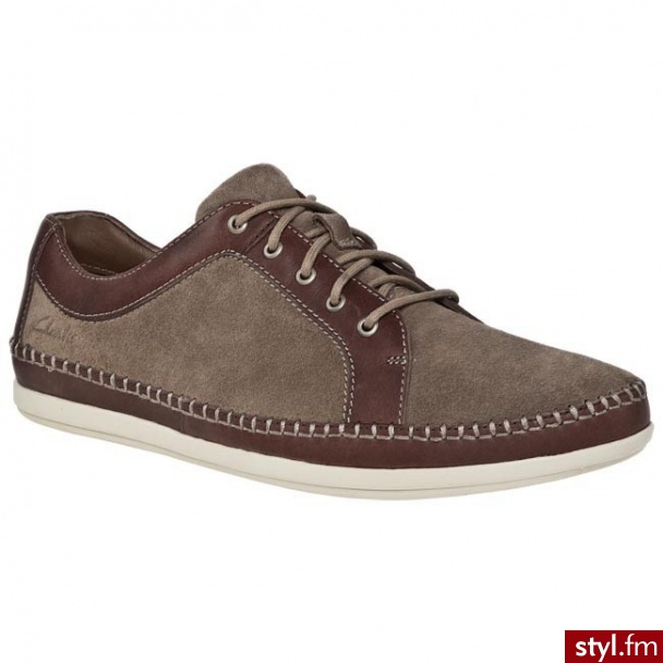 Clarks Półbuty Mask Style 203541667 Wolf - Półbuty Buty Moda