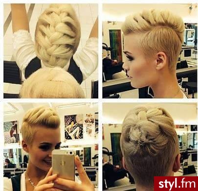 Blond Warkocze Proste Na co dzień Krótkie Fryzury