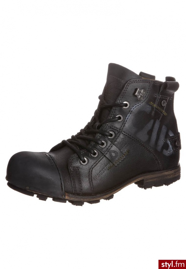 Yellow Cab INDUSTRIAL Botki sznurowane czarny - Botki Buty Moda