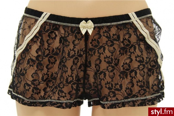 Guess MAJTKI CONTRAST COUTURE SHORT BLACK - Szorty Spodnie Moda