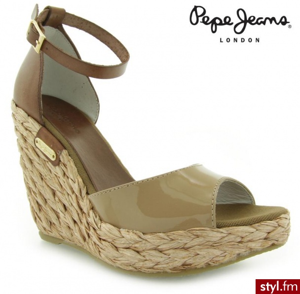 Pepe Jeans IRINA SAND PATENT-VEGETAL LTH. - Koturny Buty Moda