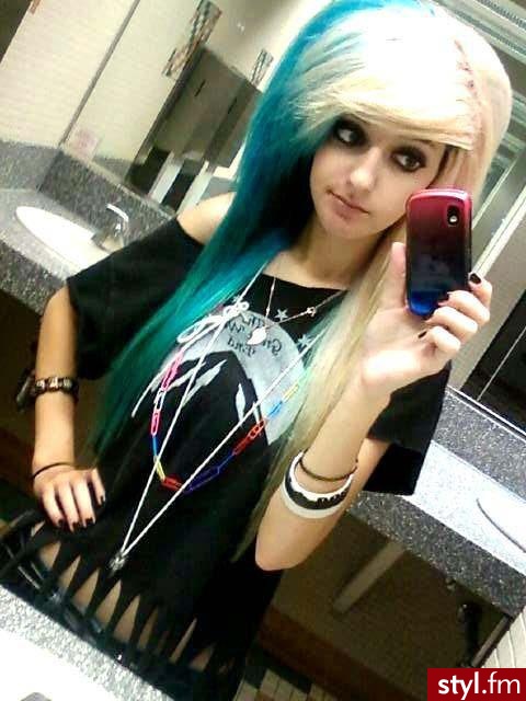 Blond EMO Alternatywne Długie Fryzury