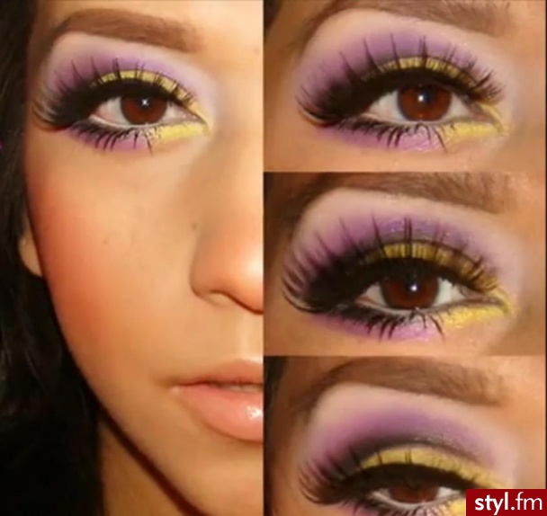 purple and yellow - Wieczorowe Makijaże